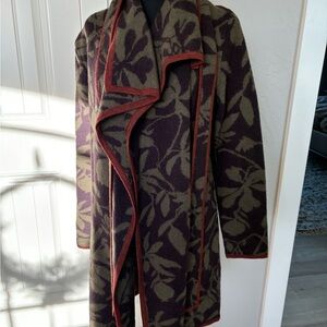 Peruvian Connection Purple and Brown Floral Sweater